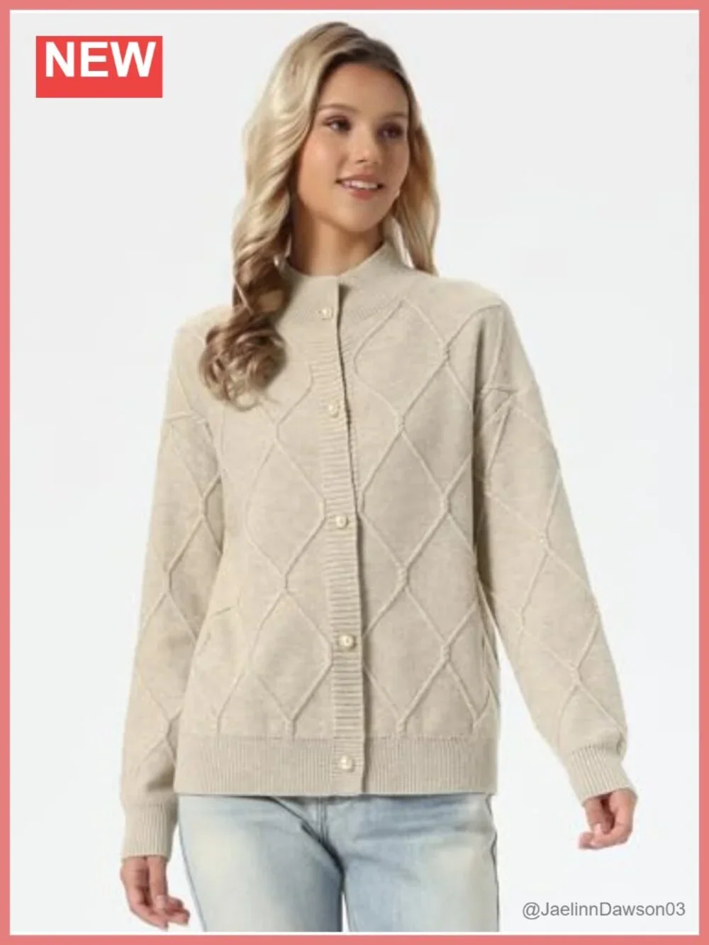 Allegra K Cardigan Sweater Open Front Button Down Long Sleeve
